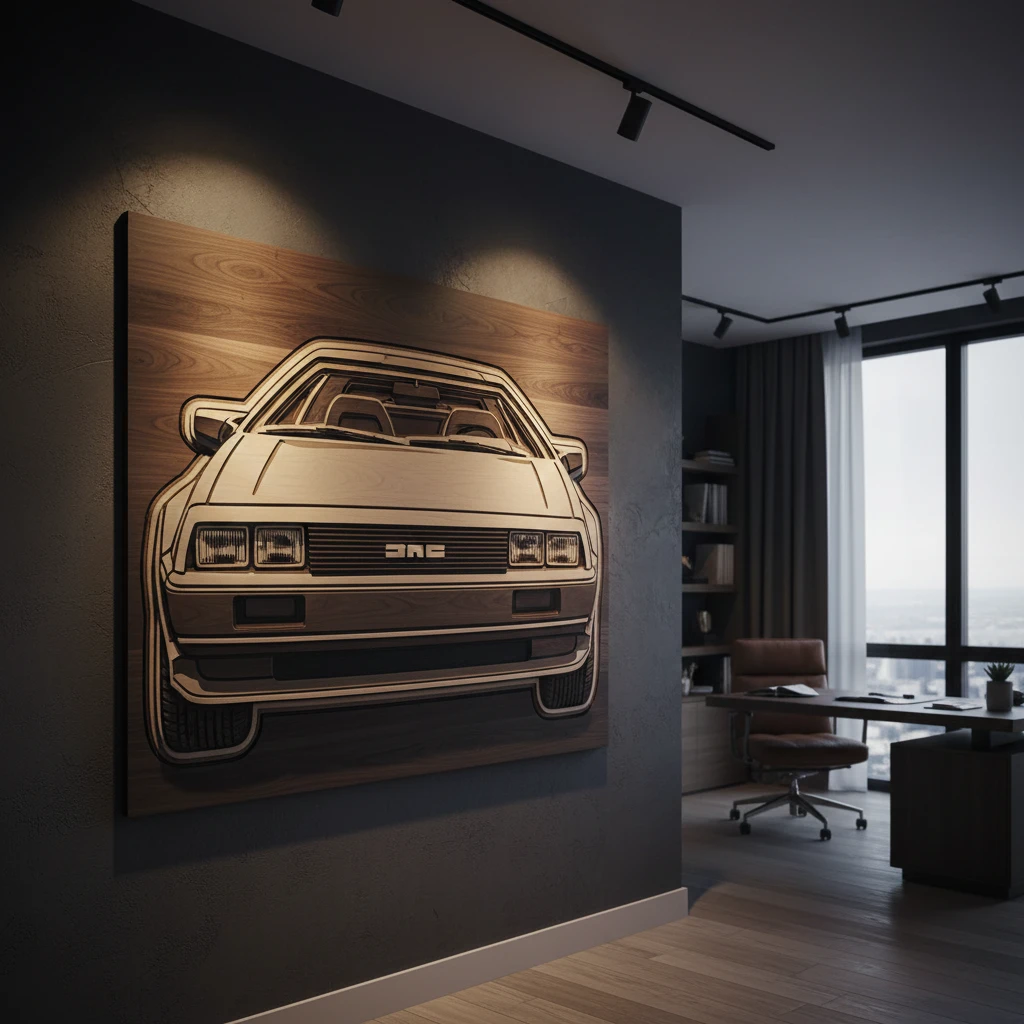 The DeLorean wall art