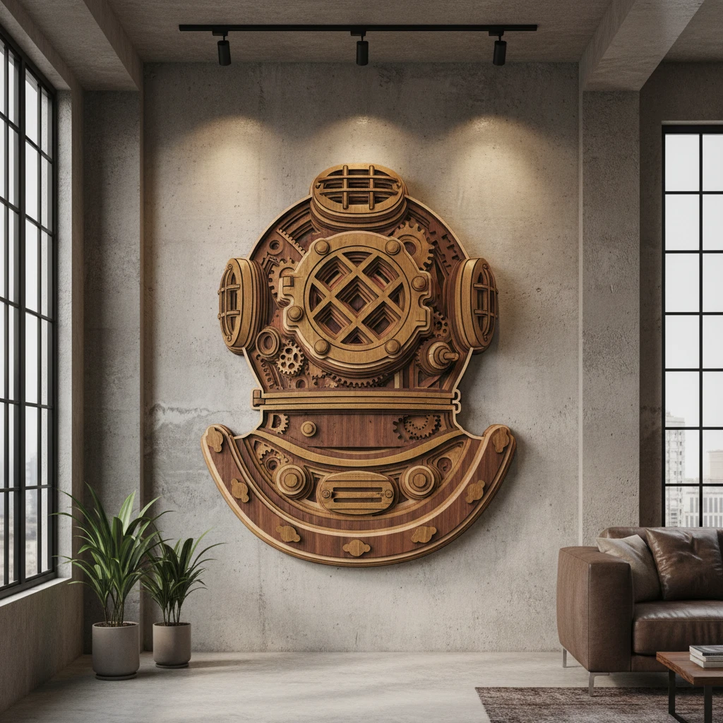The Deep Dive Helmet wall art