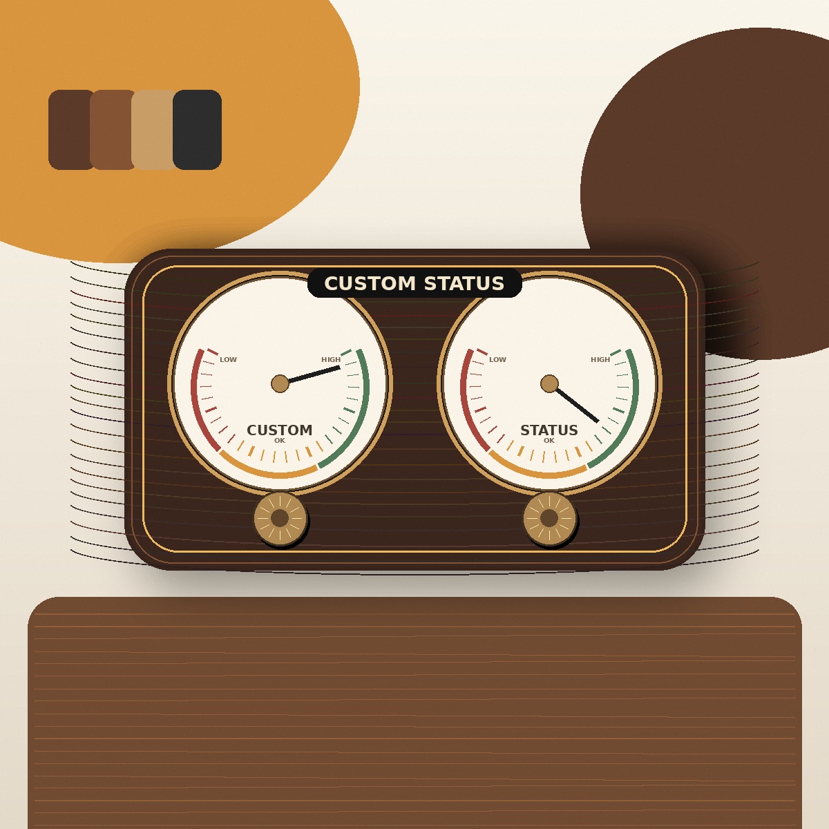 Custom Status Gauge handcrafted wooden gauge product image