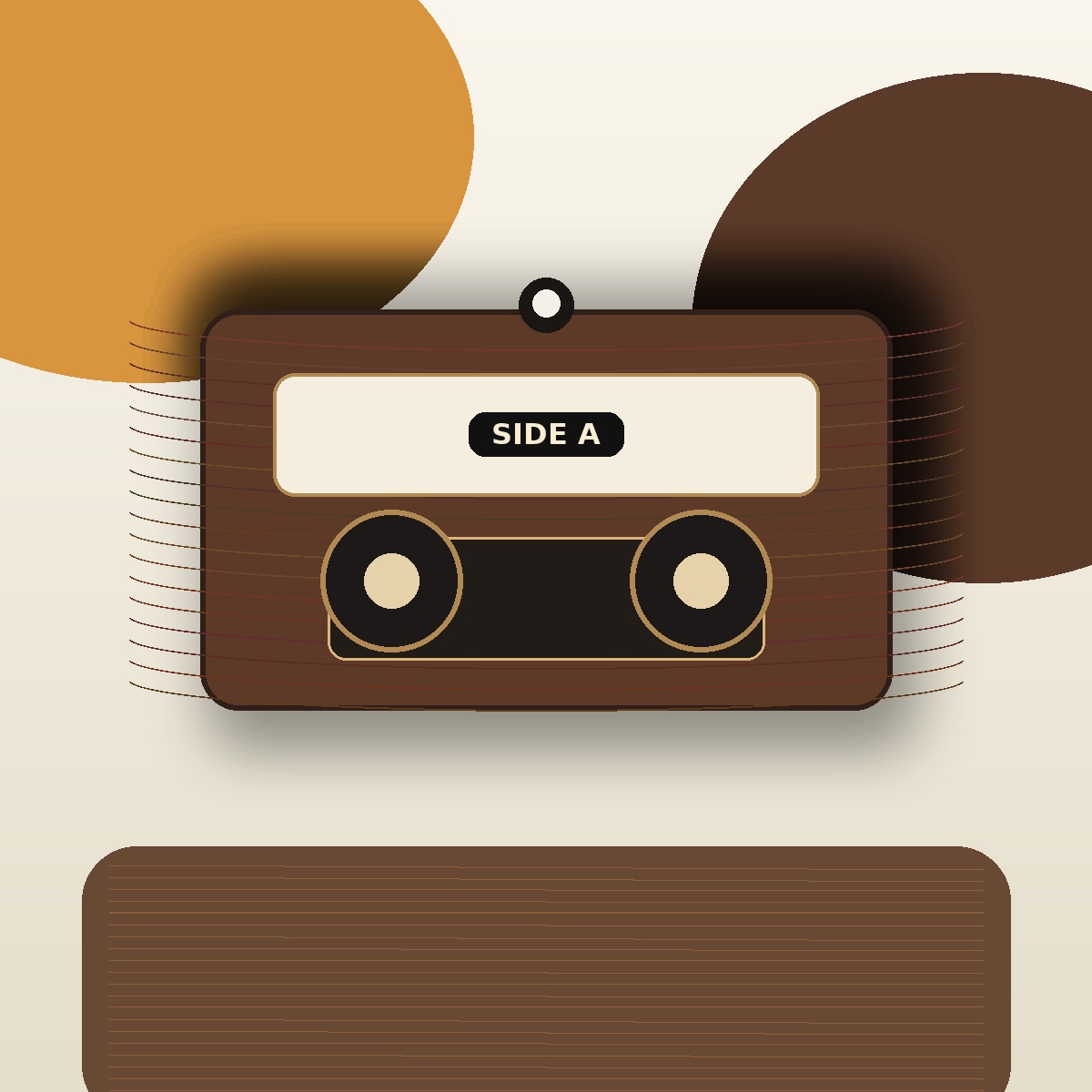 3D cassette tape wood wall sculpture